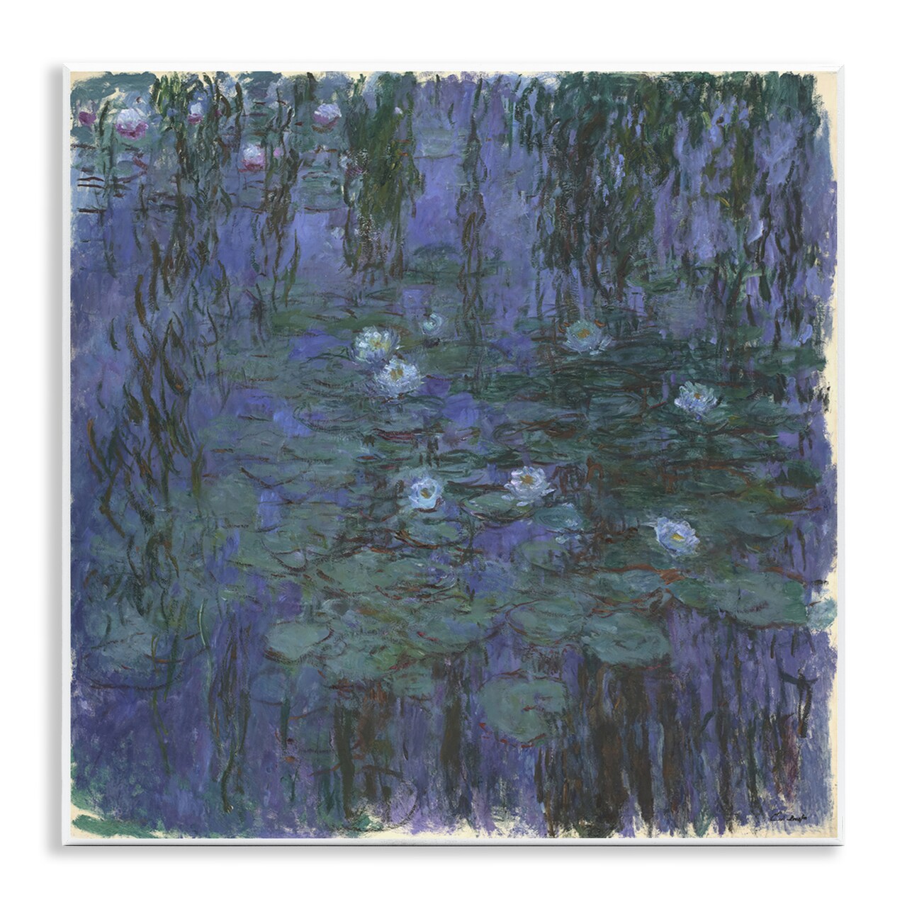 Stupell Industries Classic Monet Blue Water Lilies Wall Plaque Art Design by one1000paintings